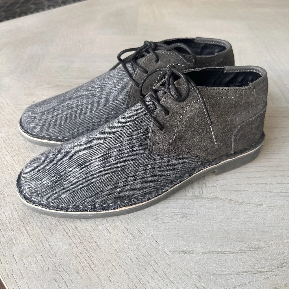 Kenneth Cole Reaction Desert Sun Mens 9 Gray Suede Chukka Boots Preppy‎ Office